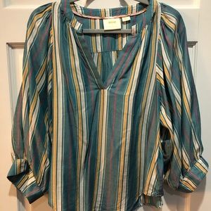 Maeve by Anthropologie striped balloon sleeve